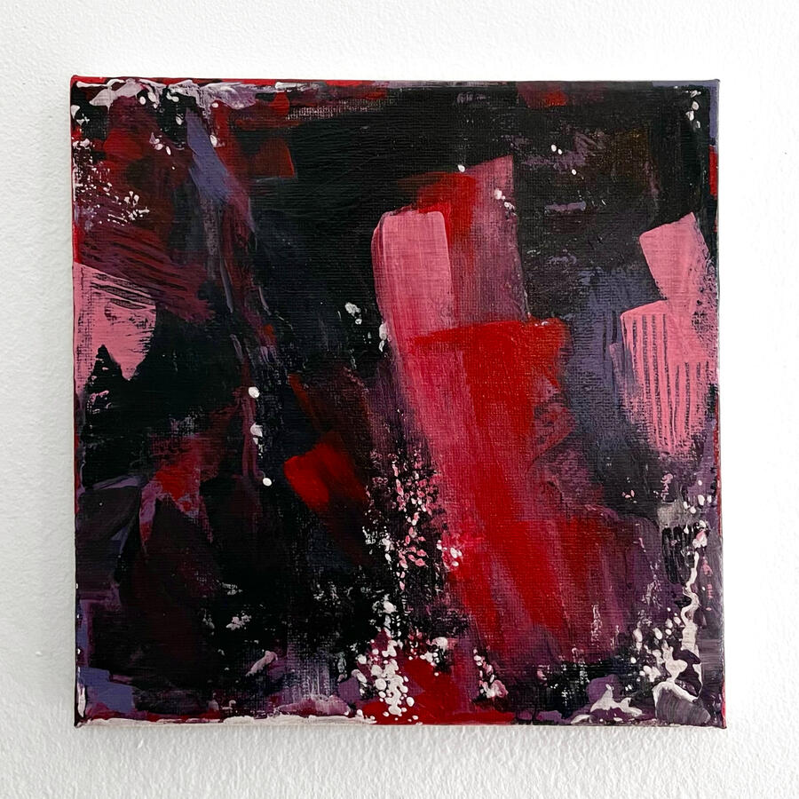 "Skin Hunger (Carence)" Acrylic on canvas. 8 x 8 inches. 2022.