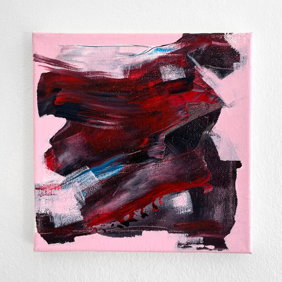 &quot;Sickly Sweet (Douceâtre)&quot; Acrylic on canvas. 8 x 8 inches. 2021.