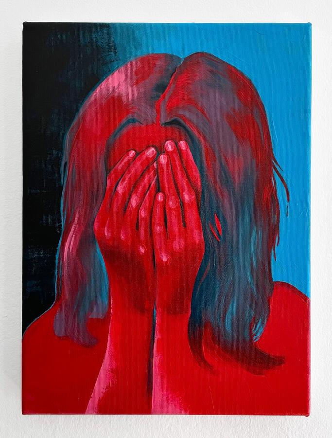 "Languish (Languir)" Acrylic on canvas. 12 x 9 inches. 2021.