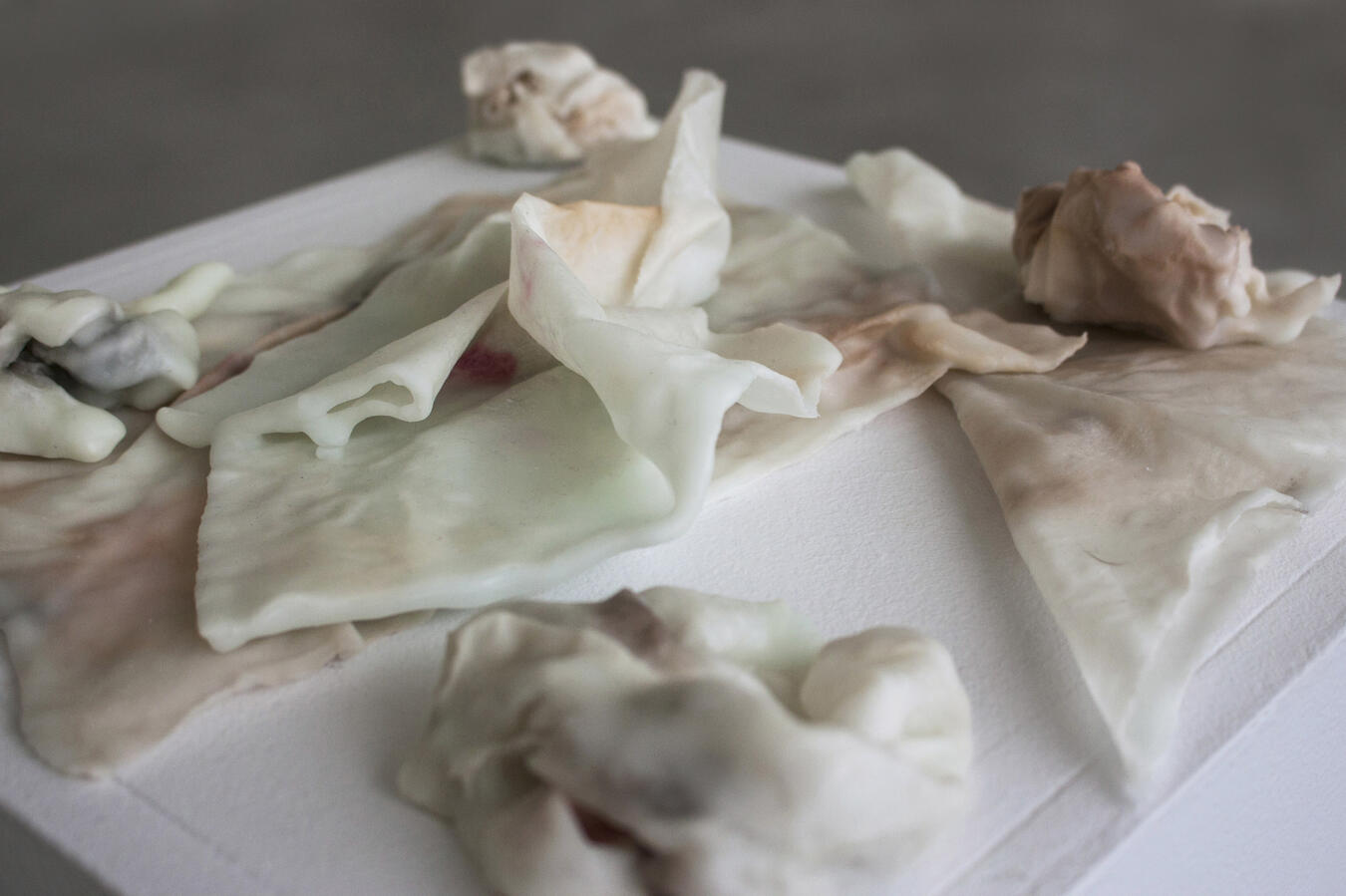 Disposable makeup wipes, pigment, and wax. Various sizes. 2017.