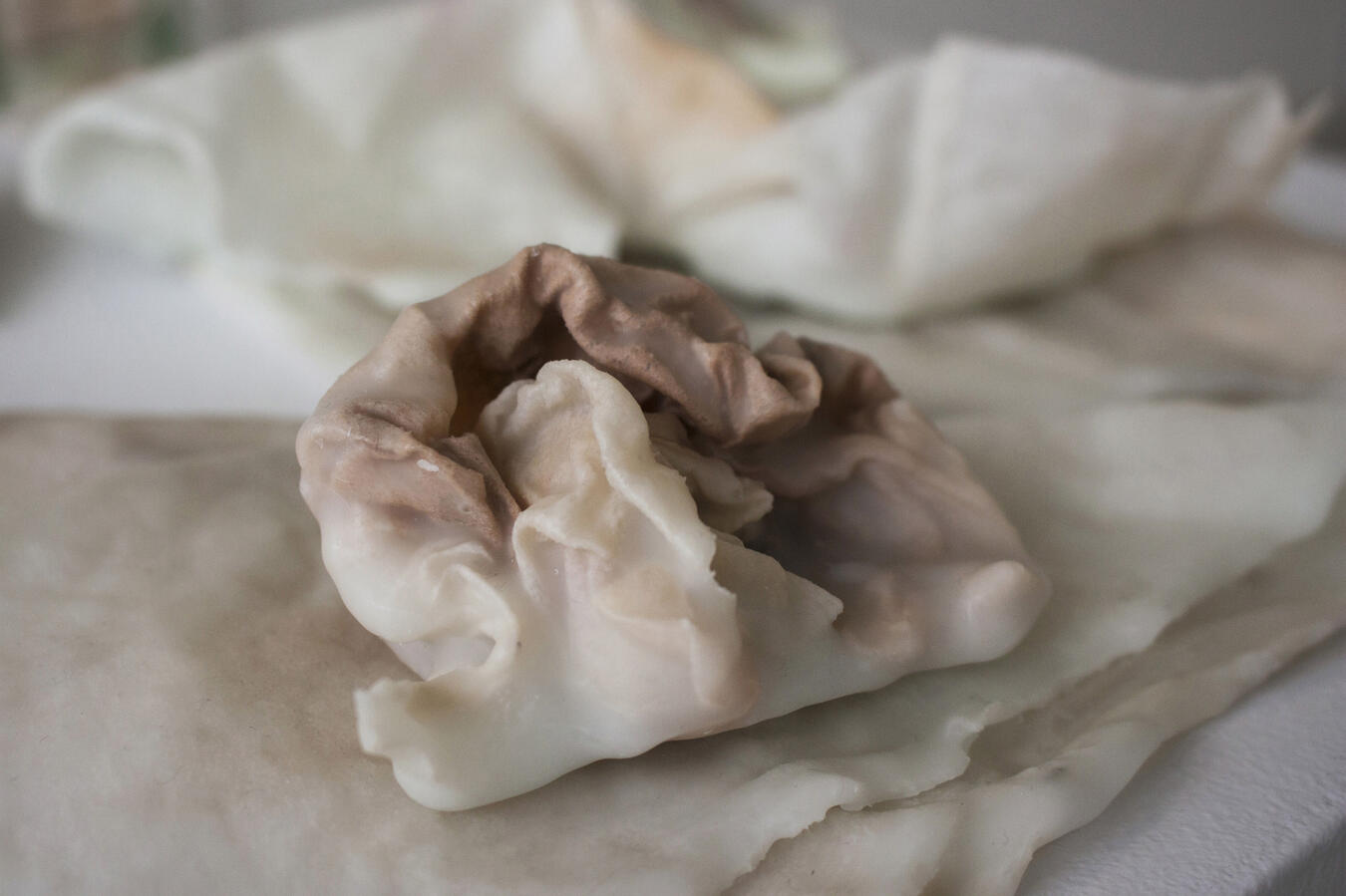 Disposable makeup wipes, pigment, and wax. Various sizes. 2017.