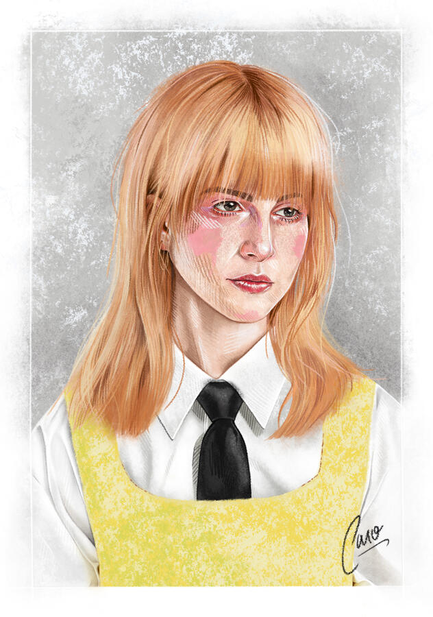 &quot;Hayley Williams&quot; Digital drawing. 2023. Based on a photograph by Zachary Gray for Rolling Stone.
