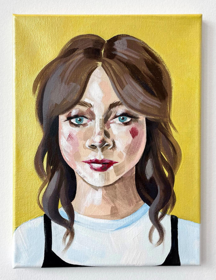"Cara" Acrylic on canvas. 12 x 9 inches. 2025.