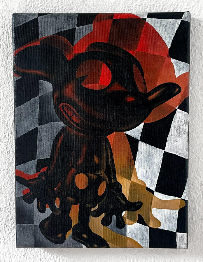 "Mickey" Acrylic on canvas. 9 x 12 inches. 2020.