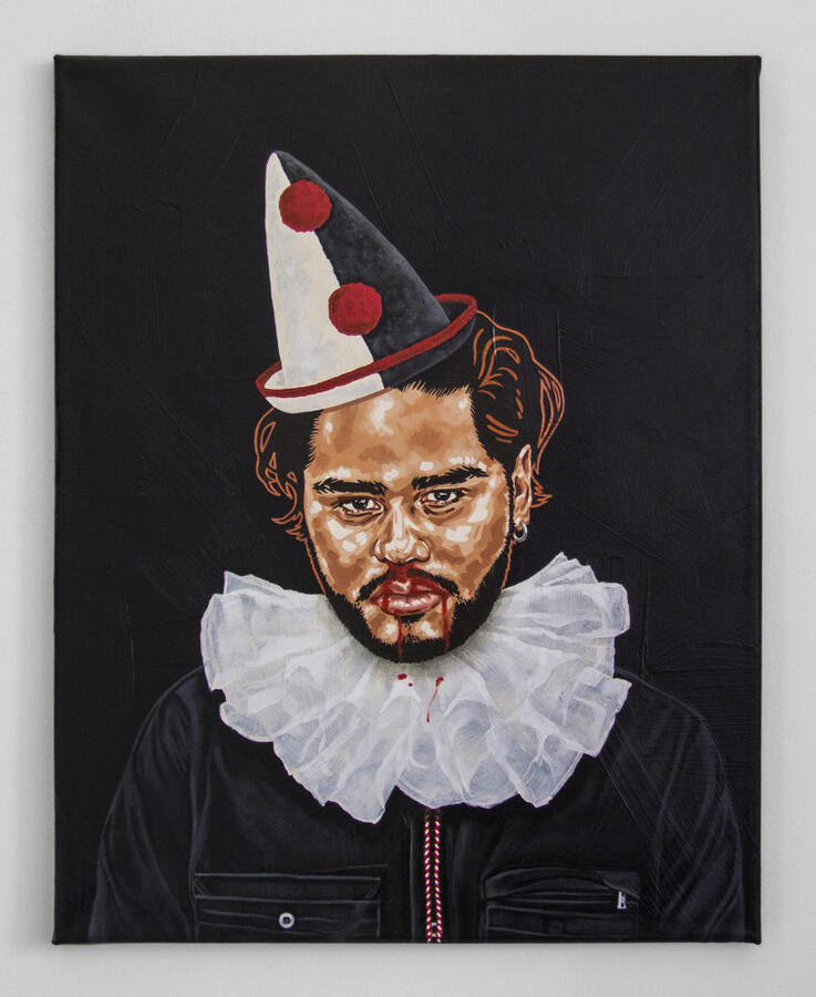 "Gemini (Artemio)" Acrylic on canvas. 20 x 14 inches. 2020.